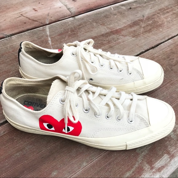 cdg converse white low top